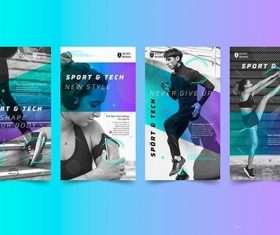 Sport tech instagram stories vector