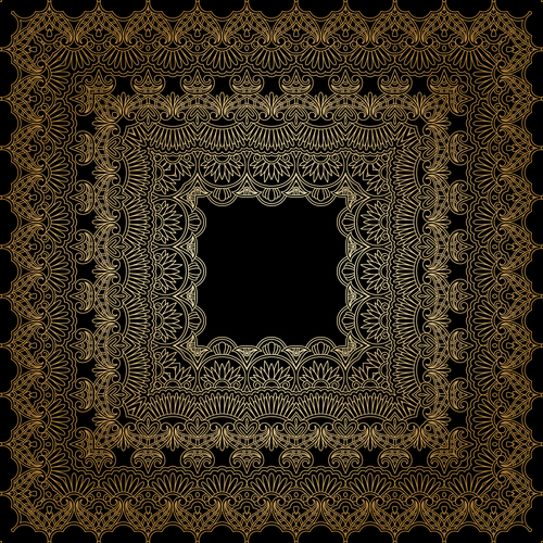 Square decorative engraved pattern vector