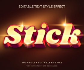 Stick editable font 3d vector