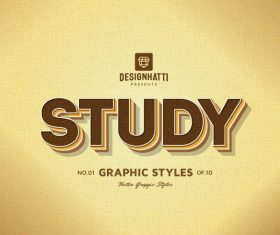 Study graphic styles text styles vector
