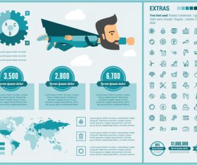 Successful career infographic elements vector