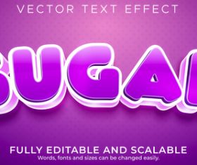 Sugar editable font 3d vector