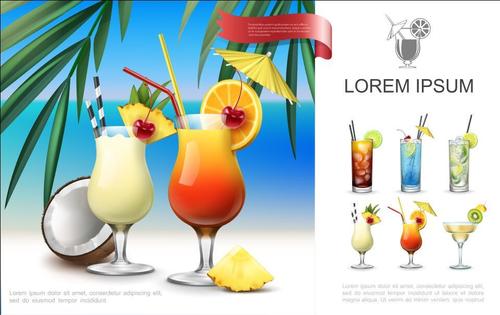 Summer cold drink flyer vector