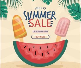 Summer cold drink sale flyer vector