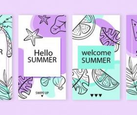 Summer is here instagram stories vector