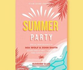 Summer party card vector