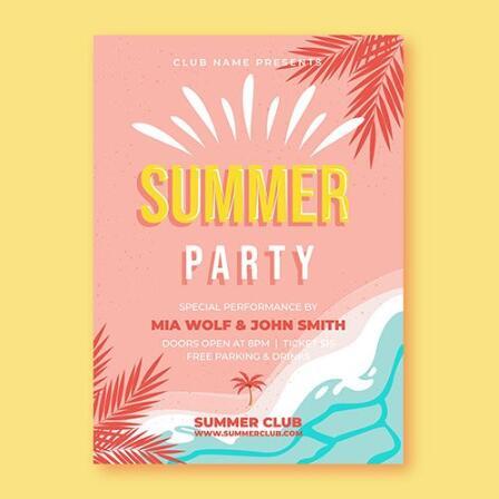 Summer party card vector