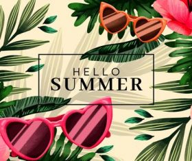 Summer plant background card vector