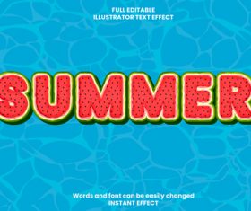 Summer text effect vector