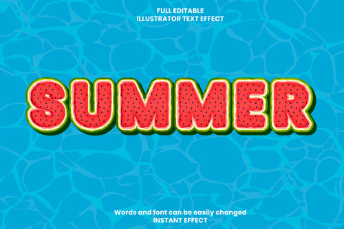 Summer text effect vector