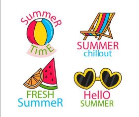 Summer time hand drawn vector