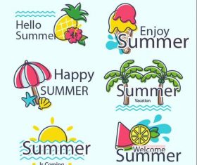 Summer travel hand drawn vector
