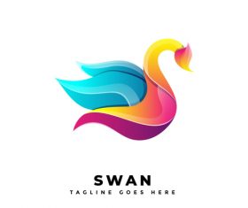 Swan gradient logo vector