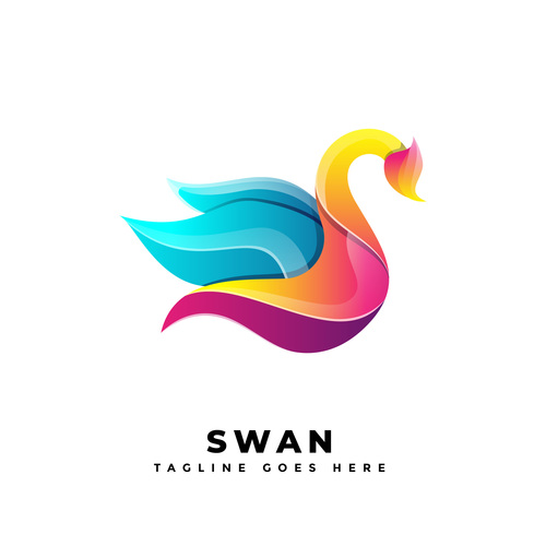 Swan gradient logo vector