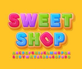 Sweet shop 3d font editable text style effect vector