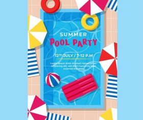 Swimming pool background summer party card vector