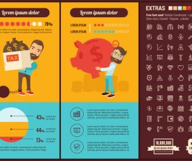 Tax infographic elements vector