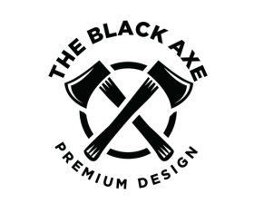 The black axe logo design vector