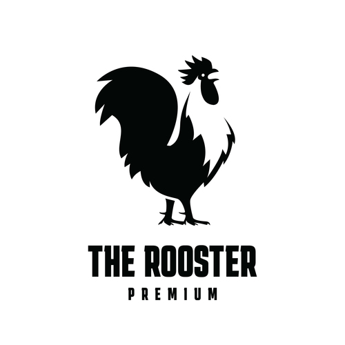 The rooster business logo design vector