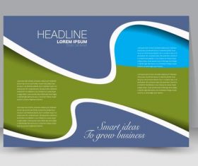 Three-color business brochure vector