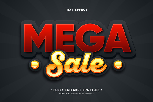 Two-color 3d font editable text style effect vector