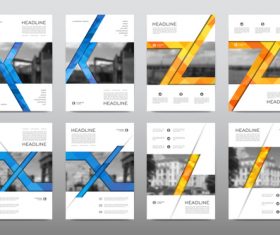 Two-color geometric business flyer vector