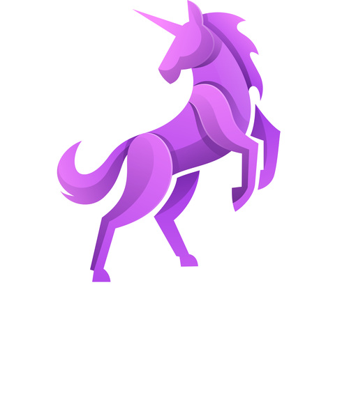 Unicorn gradient colorful logo vector
