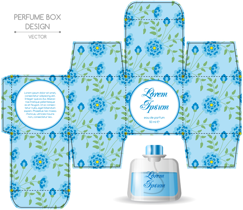 Unique perfume packaging vector