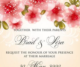 Unique wedding invitation card vector