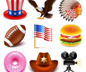 Usa icons vector