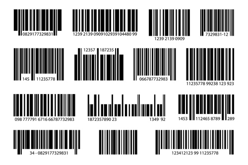 Various digital barcode set vector
