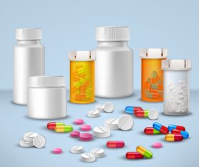 Various pills icon vector
