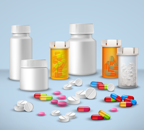 Various pills icon vector