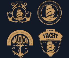Vector color nautical labels and badges