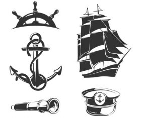 Vector nautical elements for vintage labels