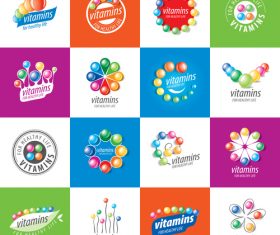 Viamins icon collection vector