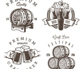 Vintage beer barrel label vector