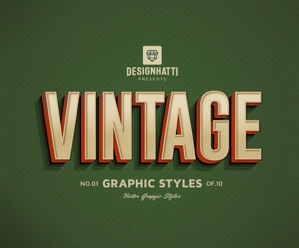 Vintage graphic styles text styles vector