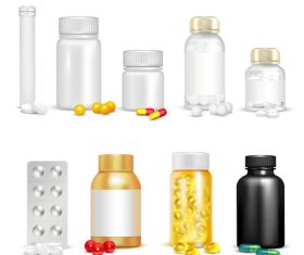 Vitamin pills icon vector