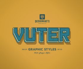 Vuter graphic styles text styles vector