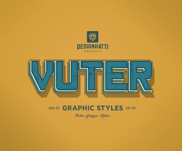 Vuter graphic styles text styles vector