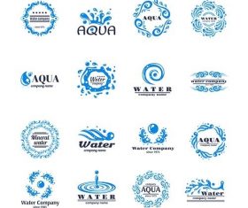 Water logo set vector