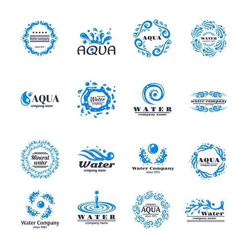 Water logo set vector
