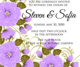 Wedding card or invitation with abstract floral background