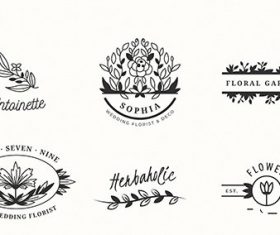 Wedding florist logo templates collection