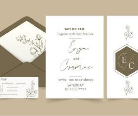 Wedding invitation card design vector