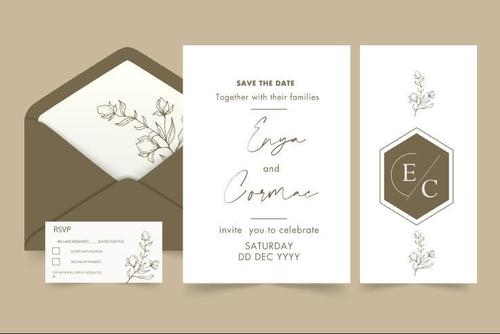 Wedding invitation card design vector