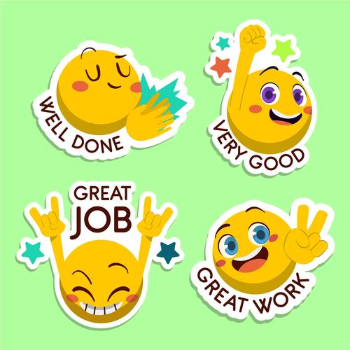 Well done cartoon label vector free download