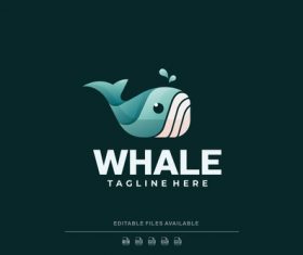Whale gradient logo vector
