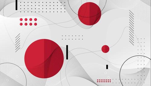 White and red 3d geometric vector background template design